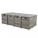 Bali 13PC Outdoor Dining Set-Grey-7