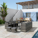 Bali 13PC Outdoor Dining Set-Grey-3
