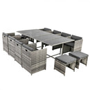 Bali 13PC Outdoor Dining Set-Grey-5