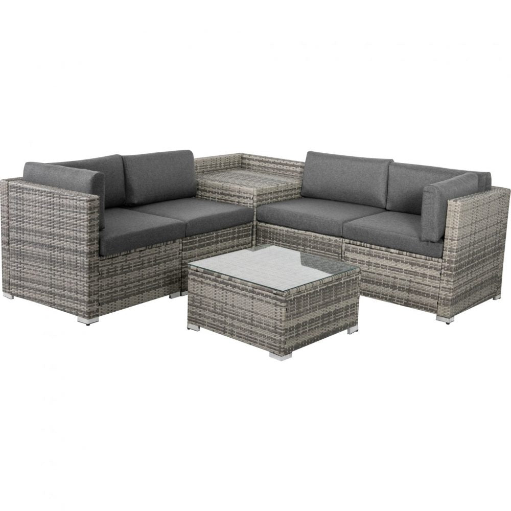 6PCS Outdoor Modular Lounge Sofa Coogee-Grey - 0