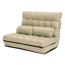 Lounge Couch Sofa Bed Double Seat Leather GEMINI BEIGE-1
