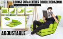 Lounge Couch Sofa Bed Double Seat Leather GEMINI GREEN-2