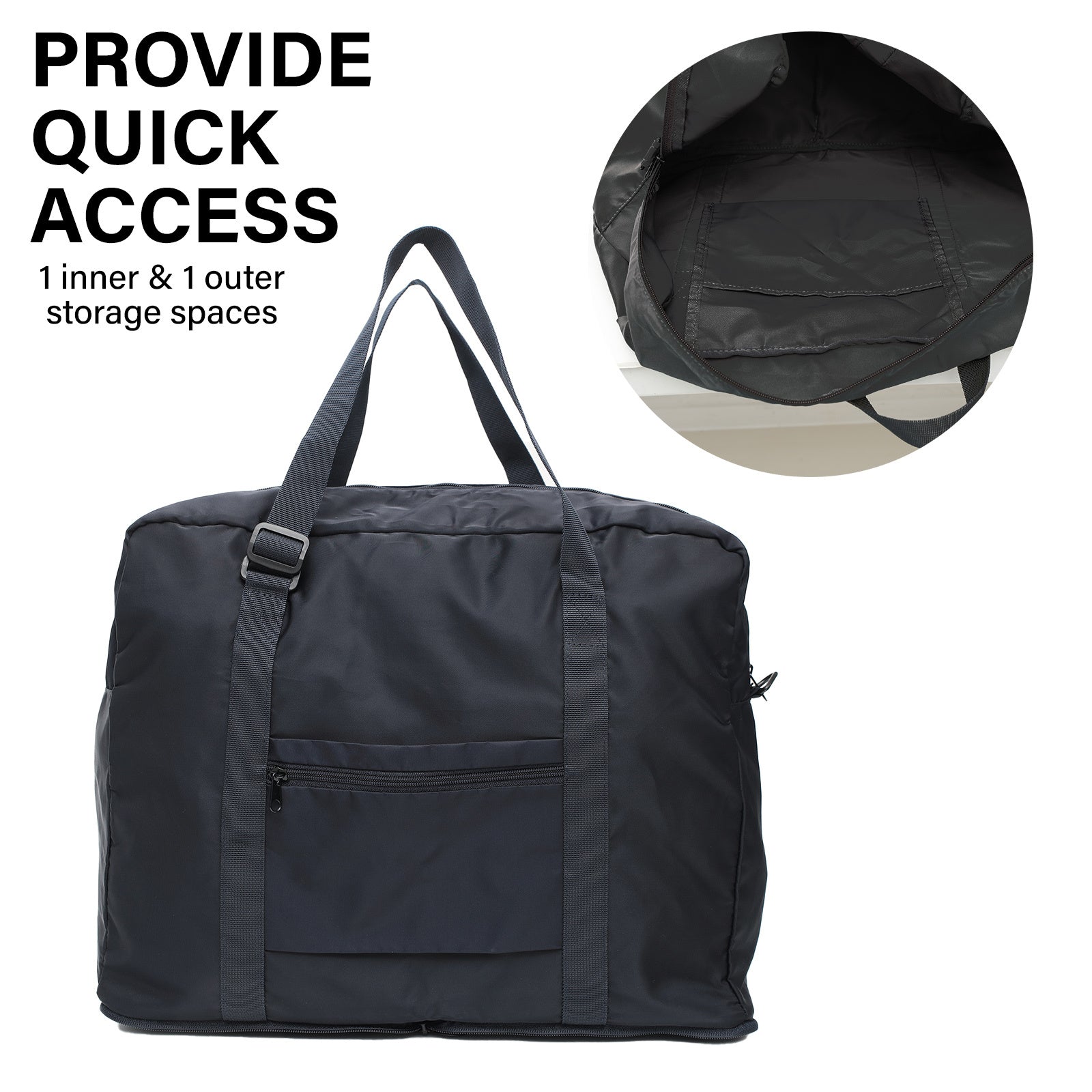 Shopper Bag Travel Duffle Bag Foldable Laptop Luggage Nylon KO-BOSTON NAVY