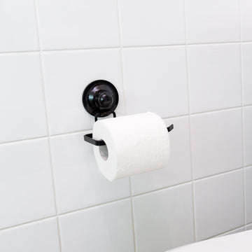 Toilet Roll Holder Removable Suction BLACK - 0