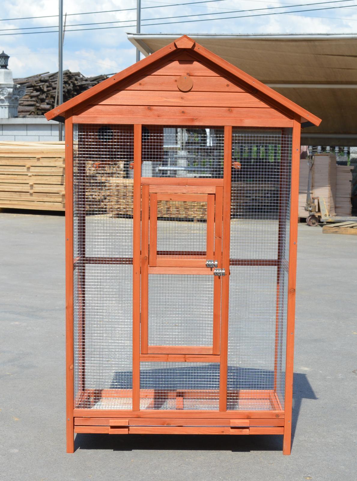 Wooden XXL Pet Cages Aviary Carrier Travel Canary Parrot Bird Cage - 0