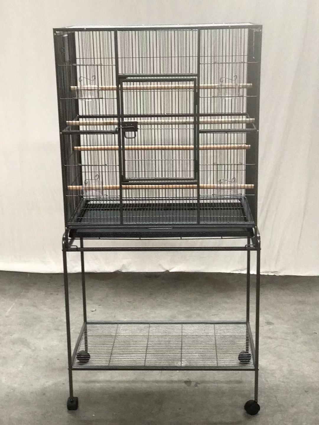 161 cm Bird Cage Parrot Aviary Pet Stand-alone Budgie Perch Castor Wheels - 0