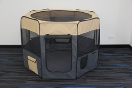 YES4PETS 75 cm Foldable Large Grey Dog Puppy Rabbit Soft Cat Cage Playpen Enclosure - 0