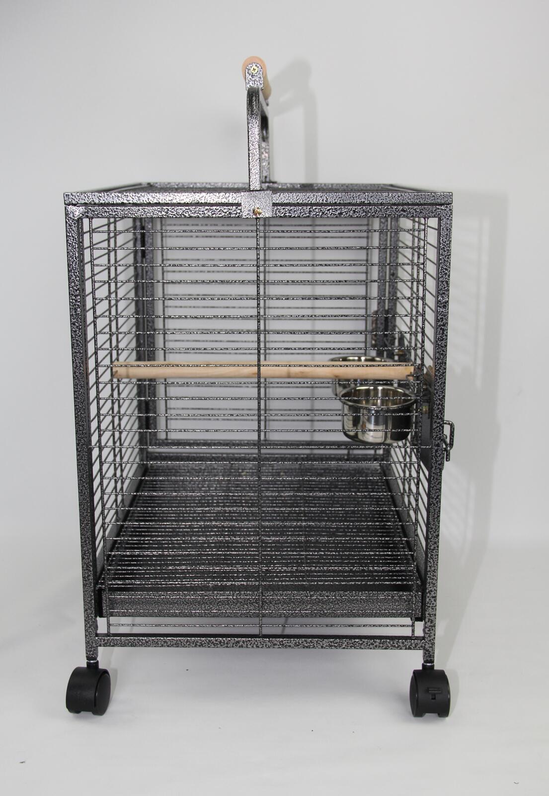 Small Bird Transport Budgie Cage Parrot Aviary Carrier With Wheel