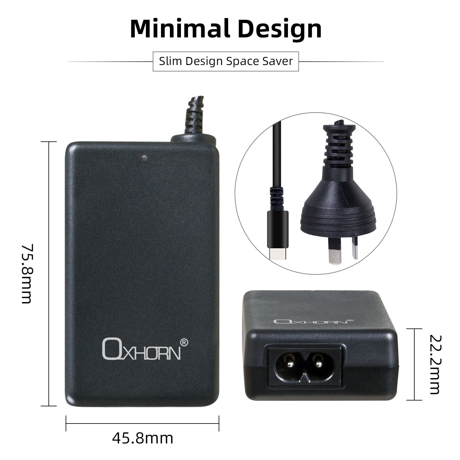 Oxhorn Type C GaN Charger 65W Black