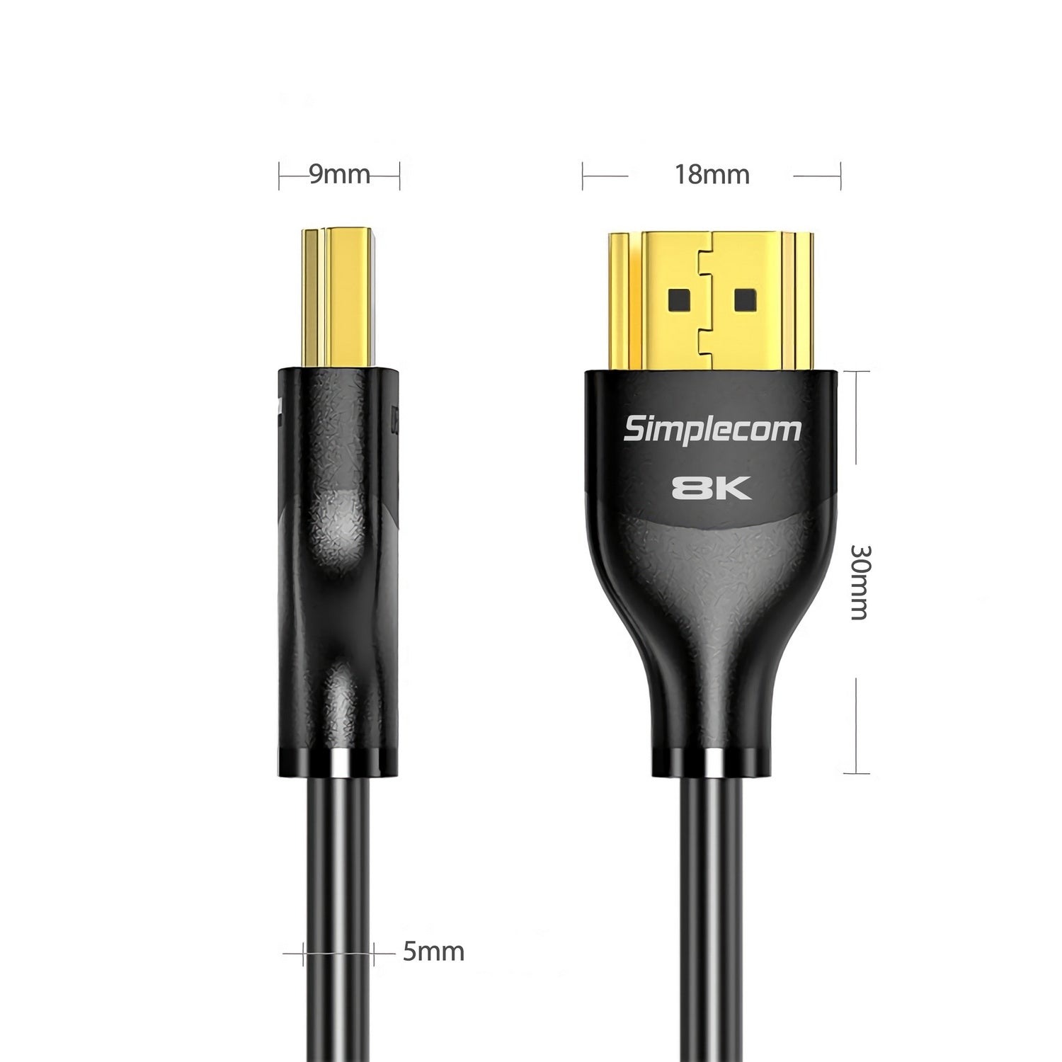 Simplecom CAH520 Ultra High Speed HDMI 2.1 Cable 48Gbps 8K@60Hz Slim Flexible 2M