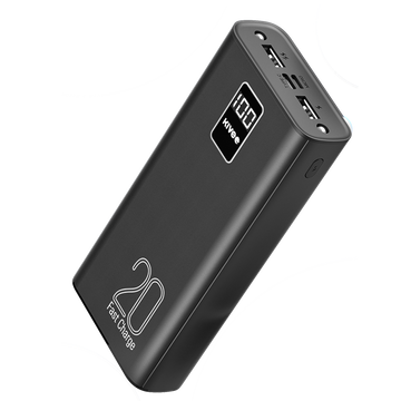 KIVEE PT23 20000mAh Power Bank with Digital Display Black