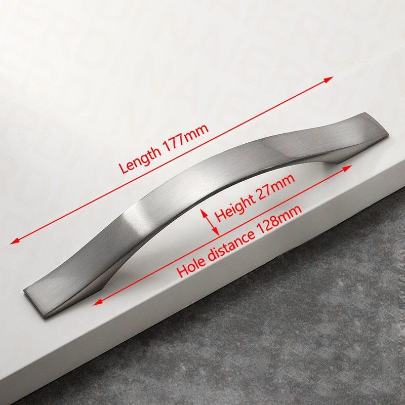 128mm Brushed Silver Furniture Kitchen Bathroom Cabinet Handles Drawer Bar Handle Pull Knob - 0
