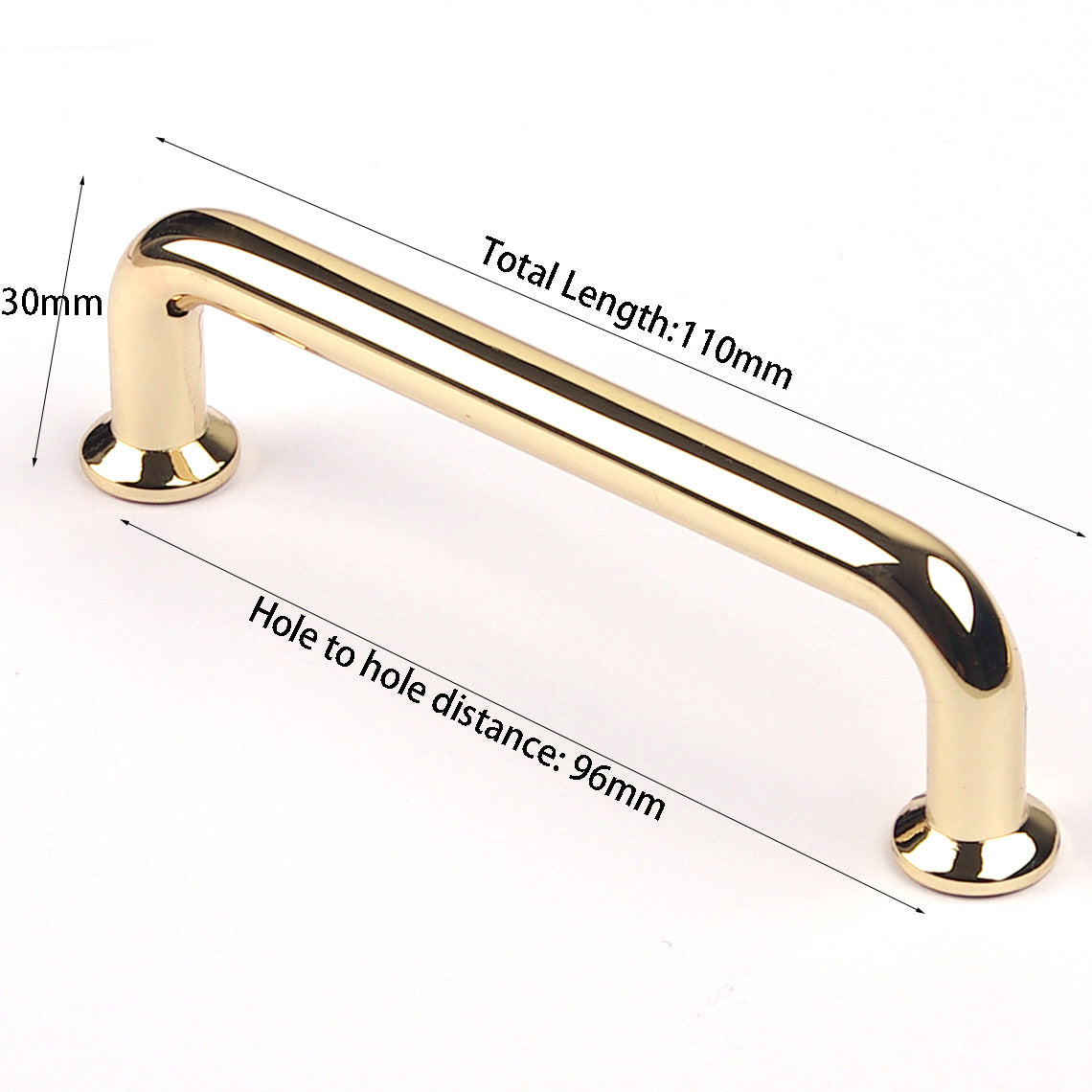 96mm Polished gold Furniture Kitchen Bathroom Cabinet Handles Drawer Bar Handle Pull Knob - 0