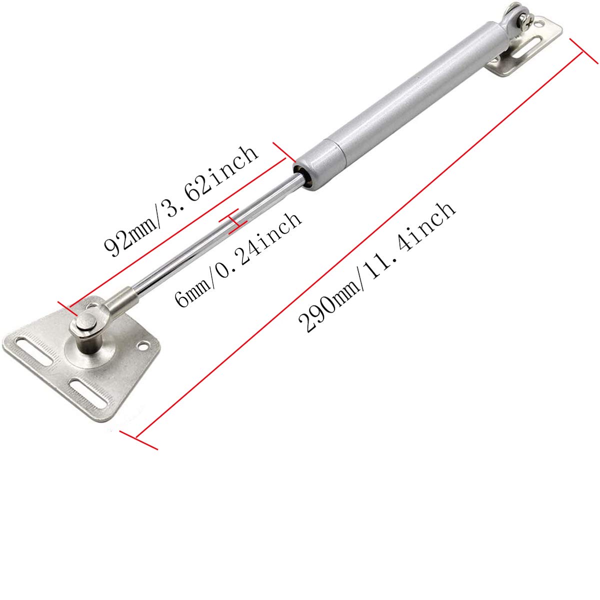 2 Pcs 100N Cabinet Door Hydraulic Hinge Metal Head Lift Support Soft Close & Buffer Telescopic - 0