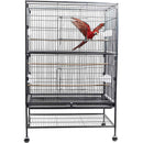 132cm Large Rolling Mobile Bird Cage Birdcage Finch Aviary Parrot Animals Playtop Stand Canary Finch-1