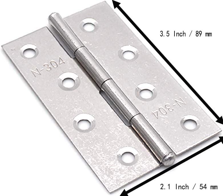 Pack of 6 Hinge 3.5 Inch Stainless Steel Door Hinges Cabinet Door Hinges Furniture - 0