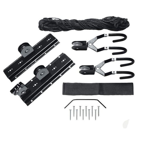 Kayak Bike Hoists Hanger Ladder Ceiling Mount 20kg Capacity Hooks Pulleys