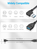 USB 3.0 Angle Male to Female Extension Cable Convertor Adapter Extender Cord Right Angle-5