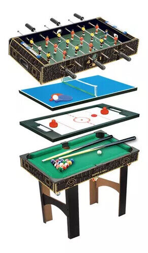 4 in 1 Soccer Table Foosball Pool Hockey Table Tennis for Kids 3+ - 0