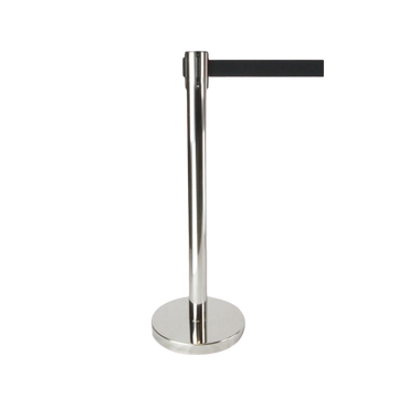 Retractable Queue Crowd Control Barriers | Silver Pole Black Belt