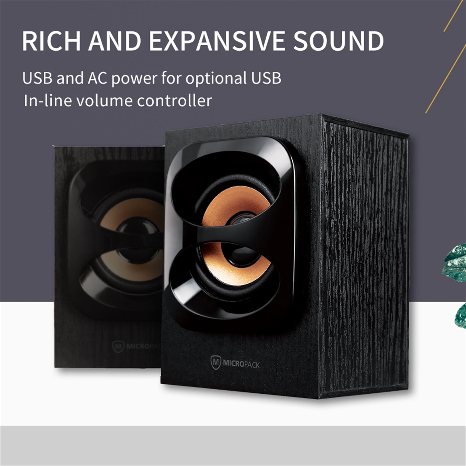 Rich Sound Multimedia Speaker USB+AC Power Ensure Sound Quality and Reduce Noise