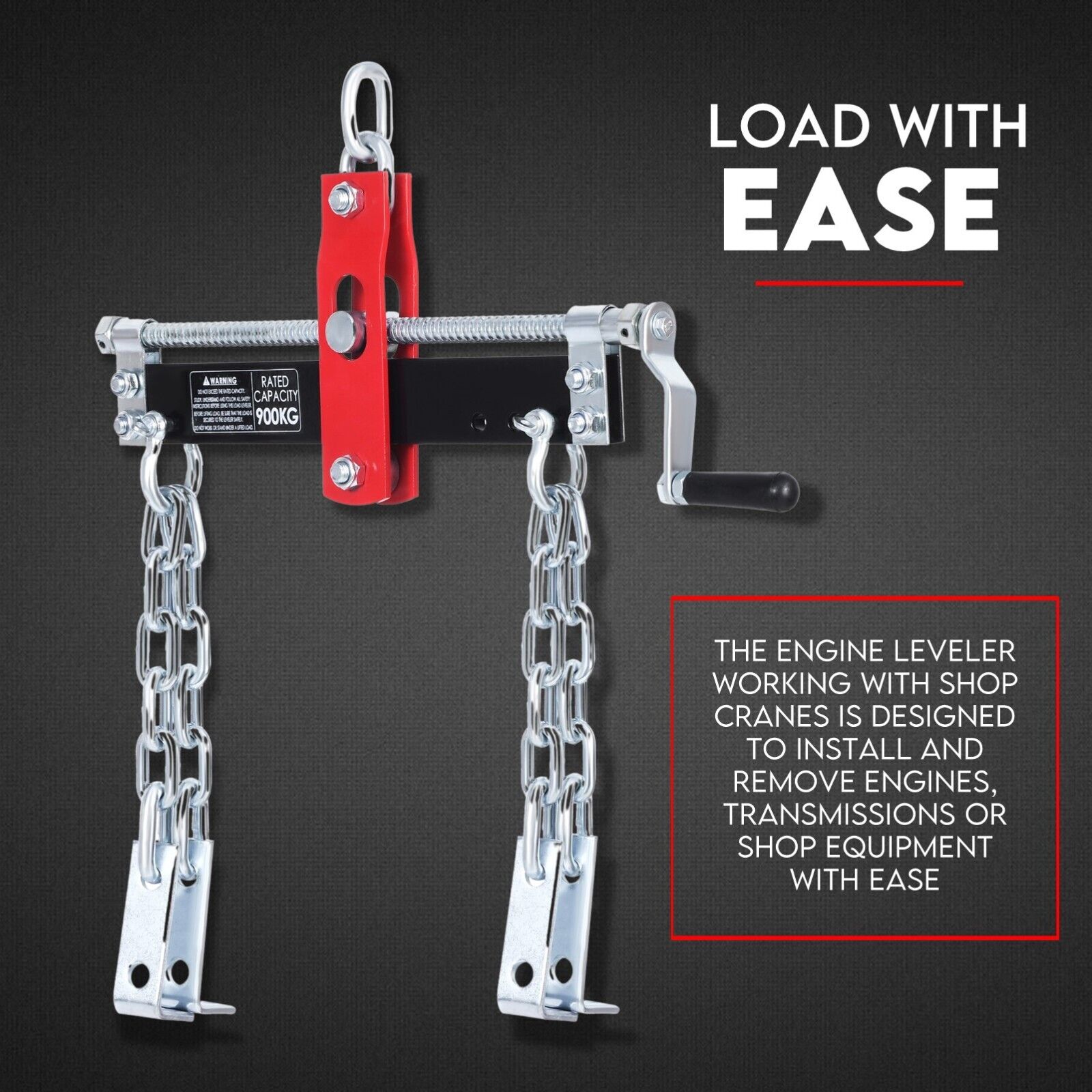 Engine Leveler Balancer 907kg Load Shop Crane Hoist Chain Lift Loading Leveller - 0