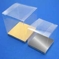 10 Pack of 10cm Square Cube PVC Box -  Product Showcase Clear Plastic Shop Display Storage Packaging Box - 0