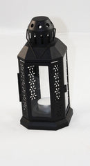 Black Metal Miners Lantern Summer Wedding Home Party Room Balconey Deck Decoration 21cm Tealight Candle-4