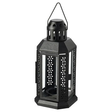 10 Pack of Black Metal Miners Lantern Summer Wedding Home Party Room Balconey Deck Decoration 21cm Tealight Candle - 0
