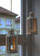 Dark Grey Metal Miners Lantern Summer Wedding Home Party Room Balconey Deck Decoration 21cm Tealight Candle-3