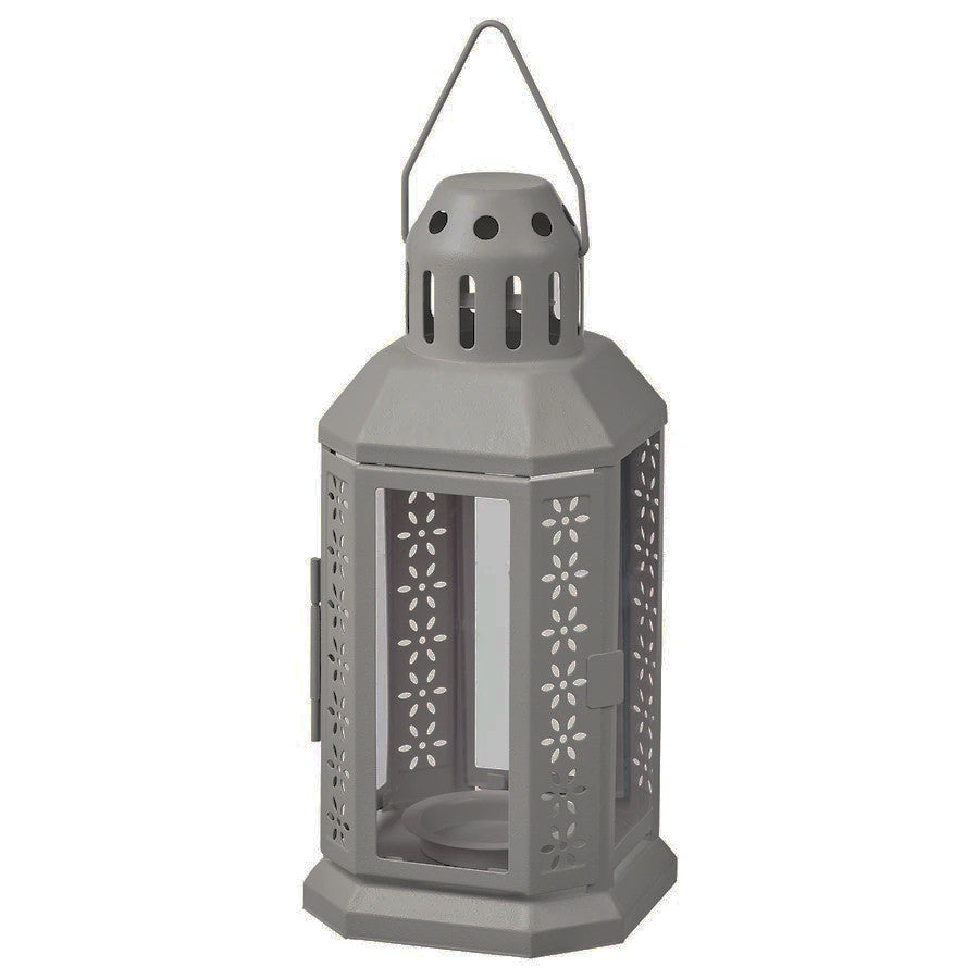 5 Pack of Dark Grey Metal Miners Lantern Summer Wedding Home Party Room Balconey Deck Decoration 21cm Tealight Candle