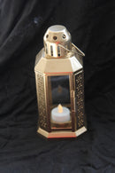 Gold Metal Miners Lantern Summer Xmas Wedding Home Party Room Balconey Deck Decoration 21cm Tealight Candle-7
