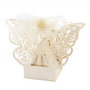 50 Piece Pack - Ivory Cream Butterfly Wedding Engagement Party Bomboniere Favour Lolly Gift Almond Card Box-1