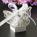 50 Piece Pack - Ivory Cream Butterfly Wedding Engagement Party Bomboniere Favour Lolly Gift Almond Card Box-3