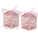 100 Piece Pack - Pink Dove Bird Heart Baby Birth naming Ceremony Bomboniere Favor Lolly Gift Card Box-4