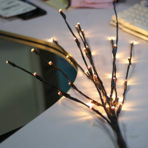 LED Light Bunch Stem - Warm White BATTERY fairy lights - 50cm high 20 bulbs/petals - 0
