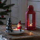 Red Metal Miners Lantern Summer Xmas Wedding Home Party Room Balconey Deck Decoration 21cm Tealight Candle-3