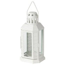 White Metal Miners Lantern Summer Wedding Home Party Room Balconey Deck Decoration 21cm Tealight Candle-1