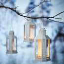 White Metal Miners Lantern Summer Wedding Home Party Room Balconey Deck Decoration 21cm Tealight Candle-2