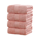 Linenland 4 Piece Cotton Bath Towels Set - Coral-2