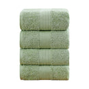 Linenland 4 Piece Cotton Bath Towels Set - Sage Green-1