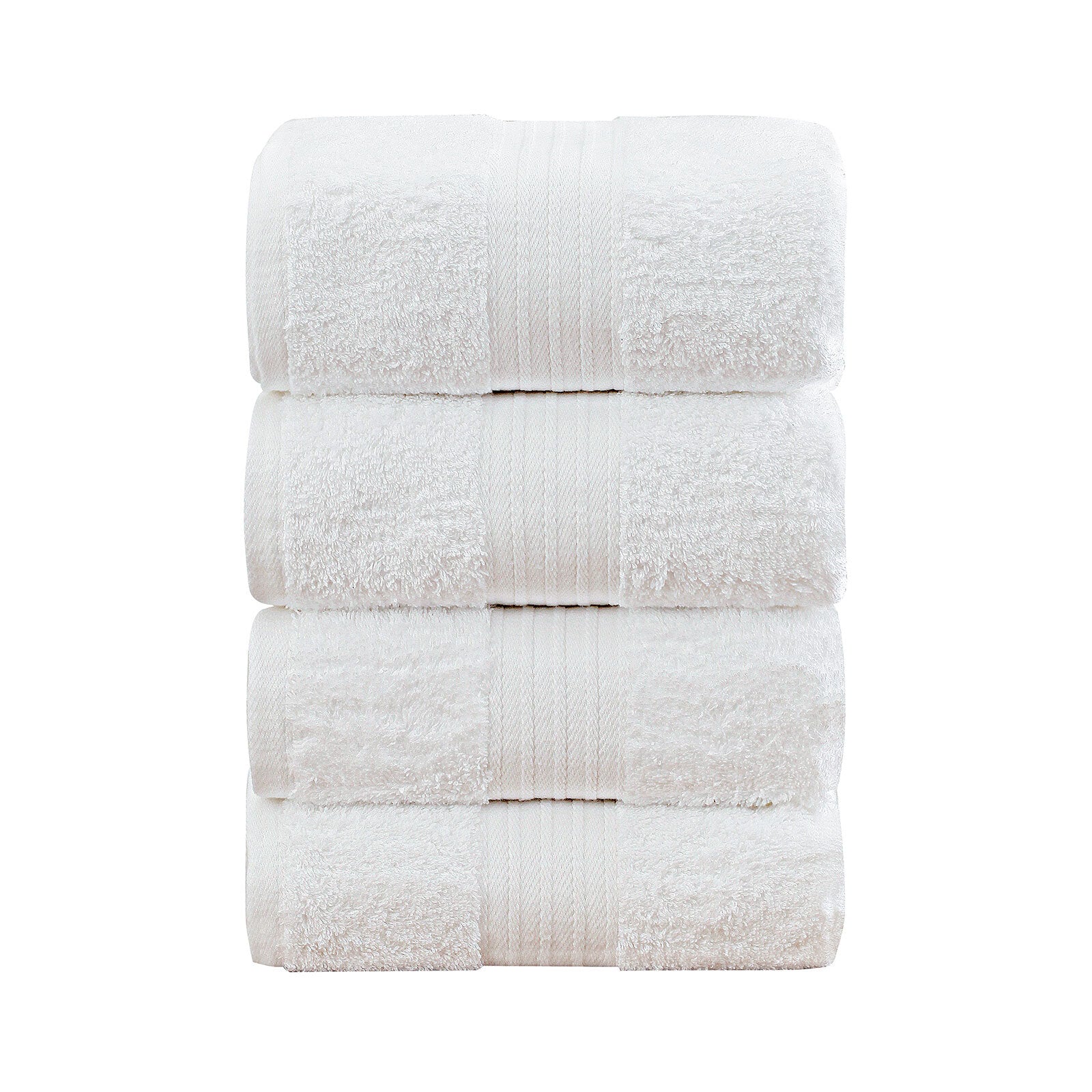 Linenland 4 Piece Cotton Bath Towels Set - White