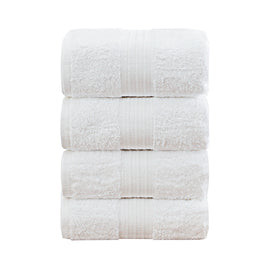 Linenland 4 Piece Cotton Bath Towels Set - White