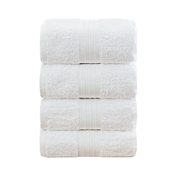 Linenland 4 Piece Cotton Bath Towels Set - White