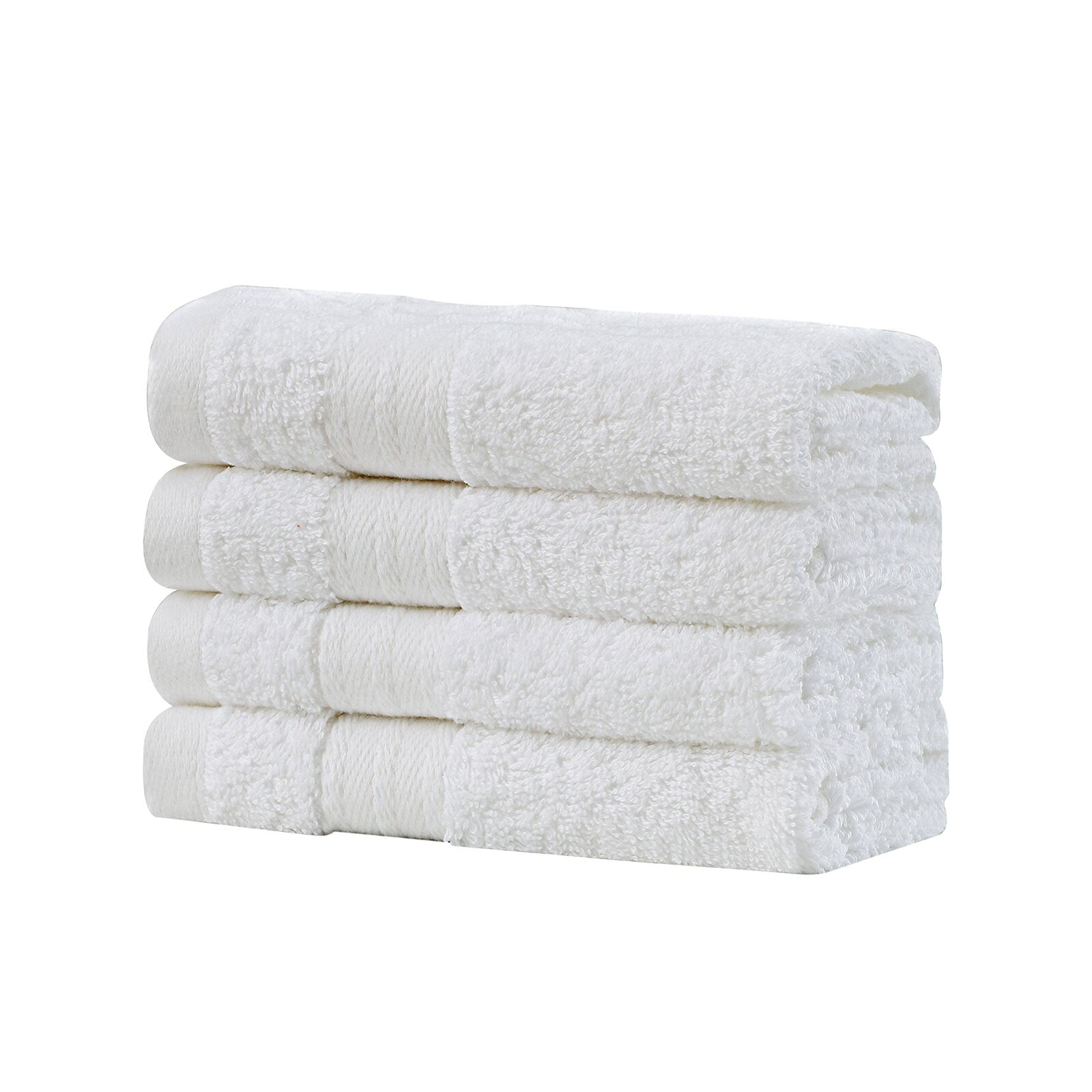 Linenland Bath Towel Set - 4 Piece Cotton Washcloths - White - 0