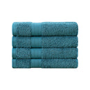 Linenland Bath Towel 4 Piece Cotton Hand Towels Set - Blue-1