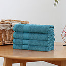 Linenland Bath Towel 4 Piece Cotton Hand Towels Set - Blue-4