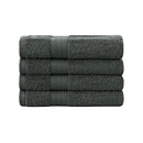 Linenland Bath Towel 4 Piece Cotton Hand Towels Set - Charcoal-1