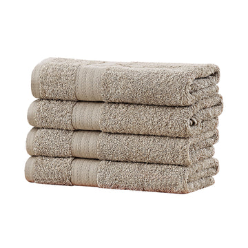 Linenland Bath Towel 4 Piece Cotton Hand Towels Set - Sandstone - 0