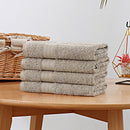 Linenland Bath Towel 4 Piece Cotton Hand Towels Set - Sandstone-4